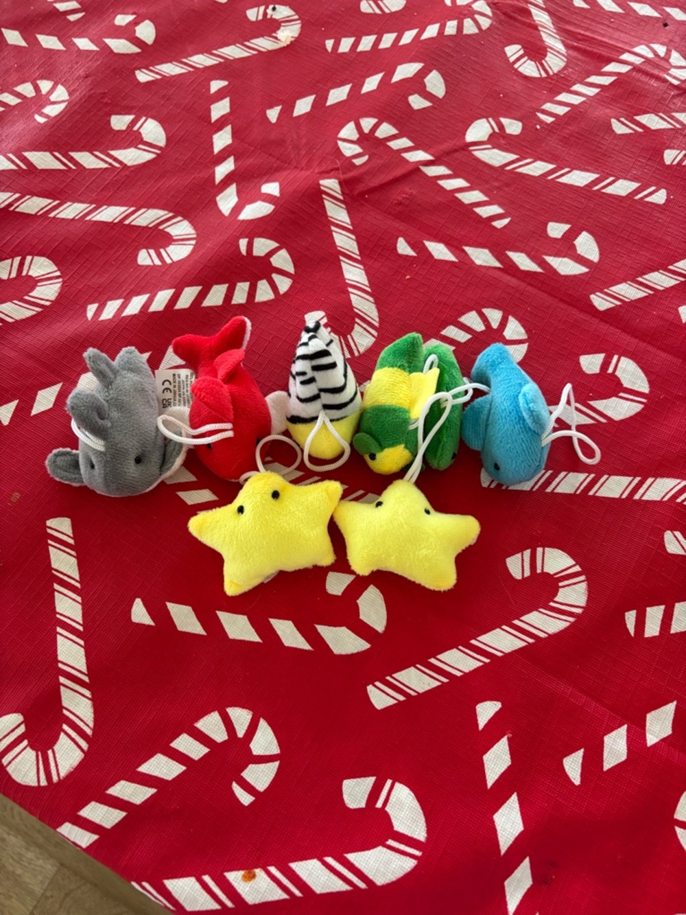 Plush Mini Charm Set — Colorful Animal & Star Charms